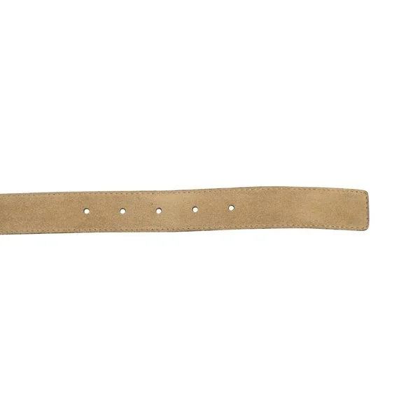 AMIRI Beige Engraved Buckle Suede Belt Size 85 $390